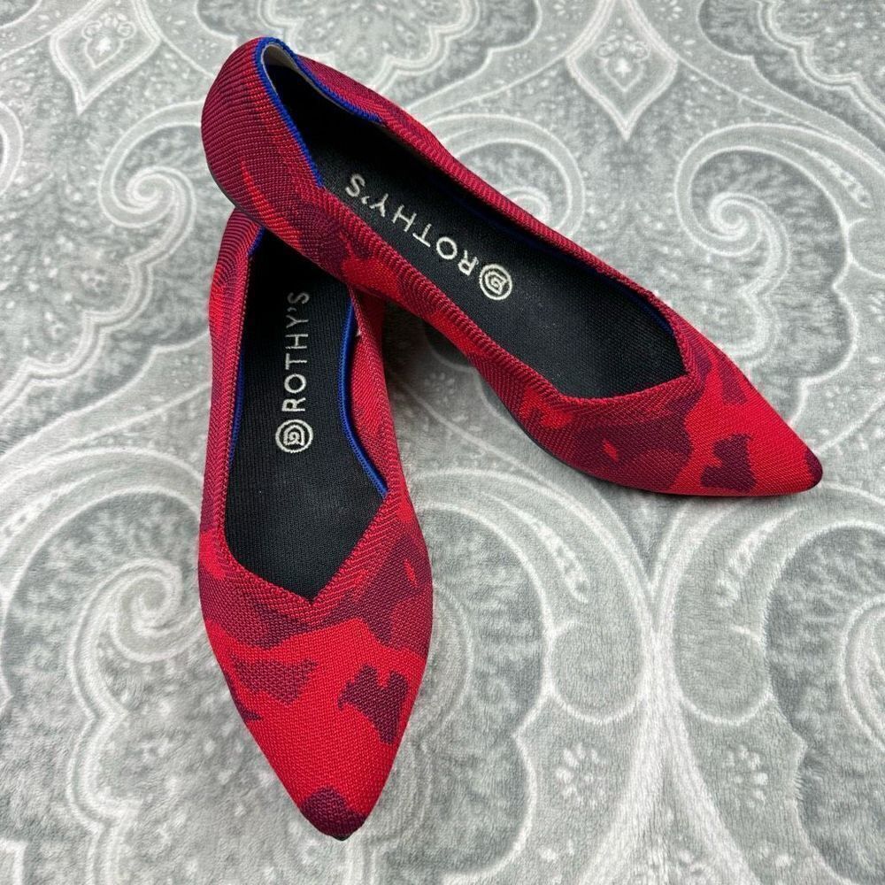 Womens Rothy's Limited Edition The Point Red Flats